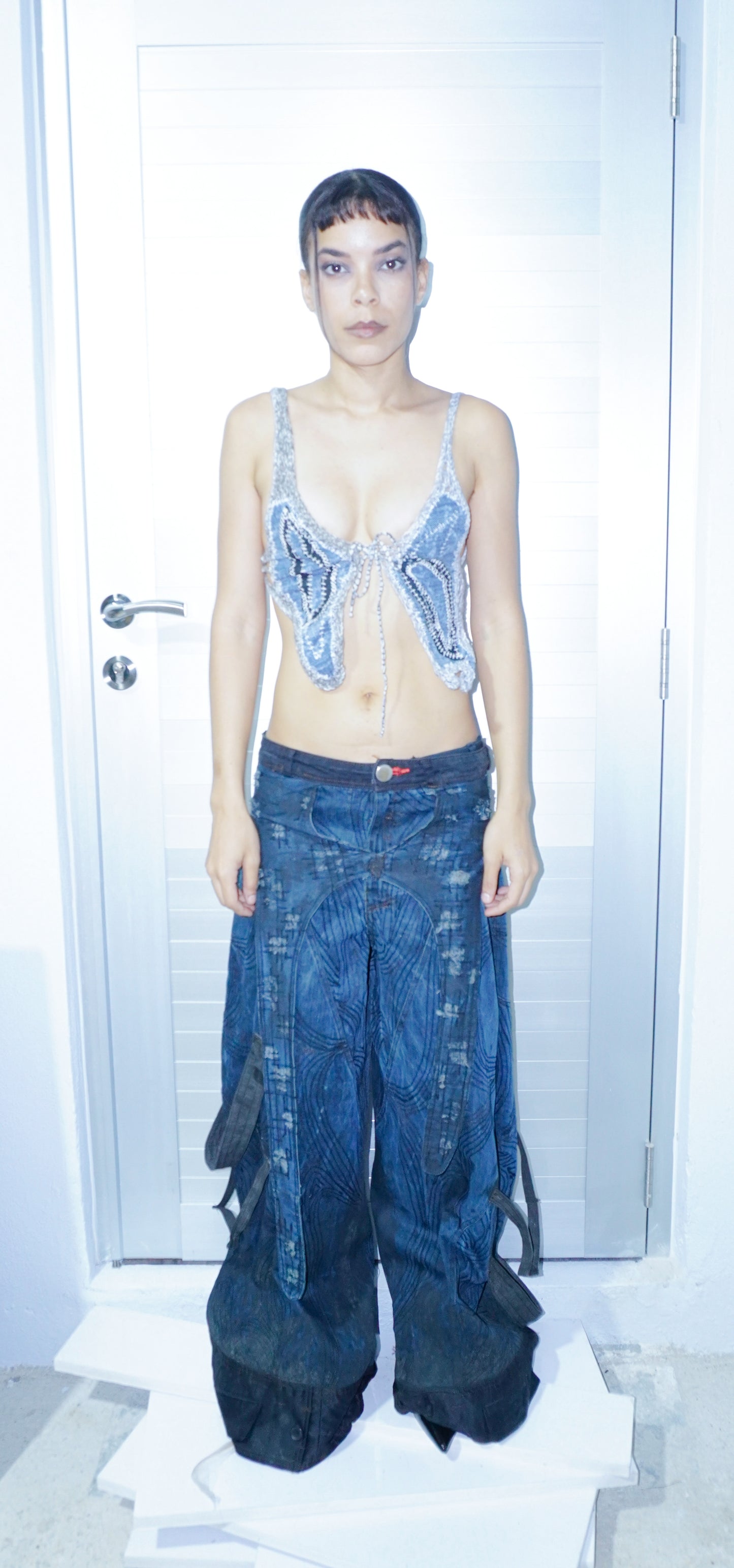 DENIM MARIPOSA TOP